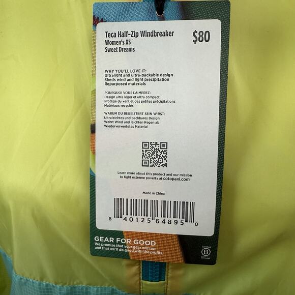 Cotopaxi Teca Windbreaker Half Zip Neon Lightweight Womens Size XS NEW NWT - Picture 5 of 7